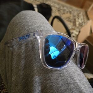 Oakley Clear Sunglasses with Blue Lenses